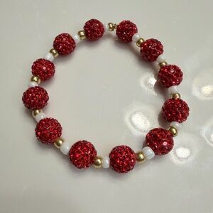 Dazzling Red and Gold Beaded Bracelet
